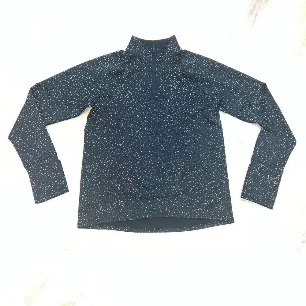 Athleta Whistler Half Zip Quick Dry Fitted Pullover, Black & Spots Women’s Small - Picture 13 of 13